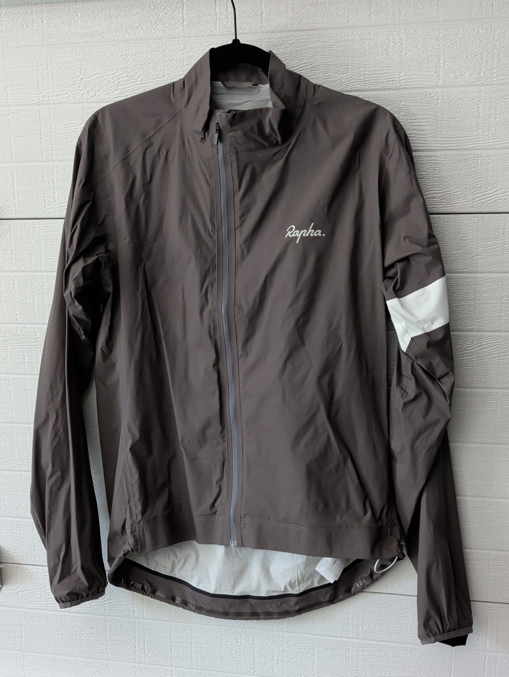 Rapha Brown Cycling Jacket with White Sleeve Accent
